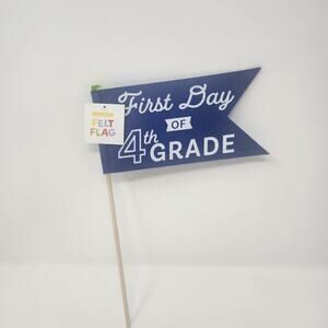 4th Grade Dark Blue First/Last Day Felt Flag